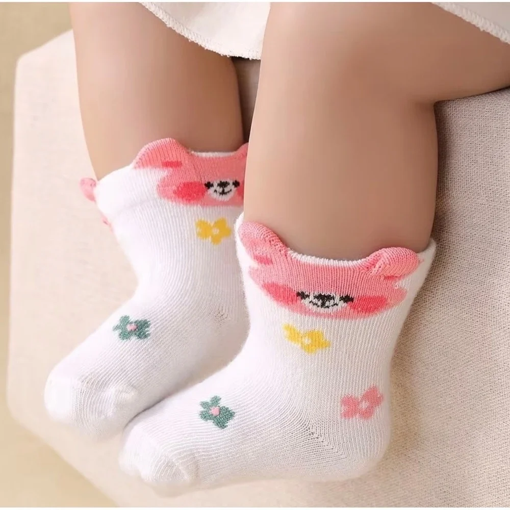 Girls Polychrome Easter Whimsical Bunny Socks 2-3T Durable Casual Pastel 5 Pairs